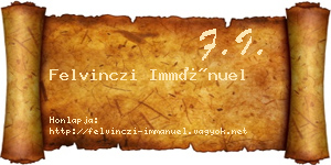Felvinczi Immánuel névjegykártya